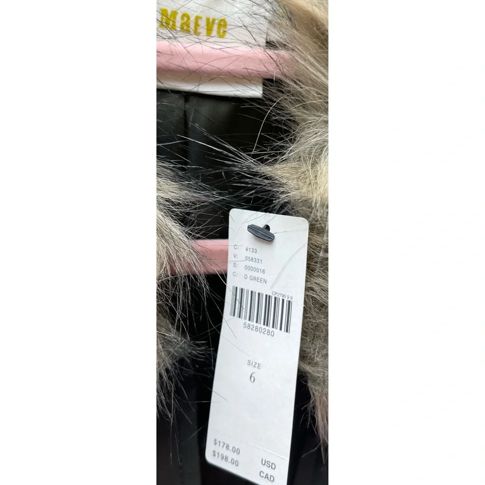 Anthropologie Kellie Faux Leather Fur Trim - NWT - SZ 6 - Picture 7 of 14